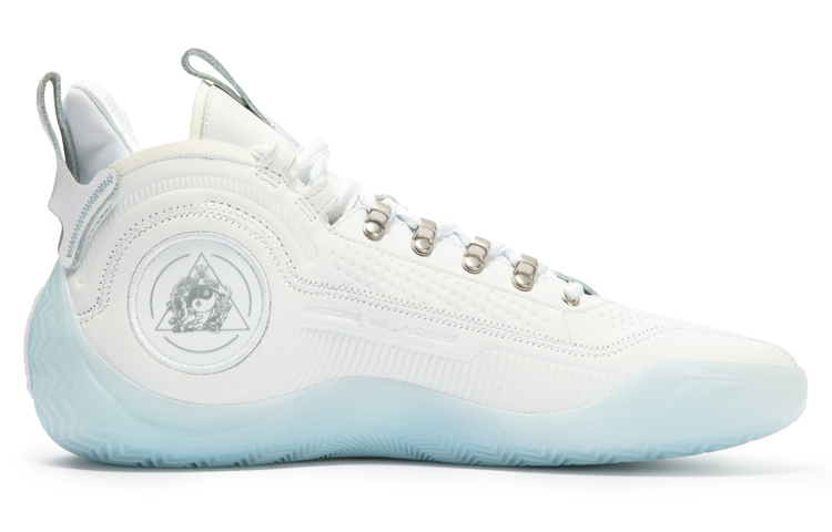 361° AG4 Lux Silver Ice Blade Cushioning Slip Resistant Abrasion Resistant Mid top Basketball Shoes Men’s White Blue