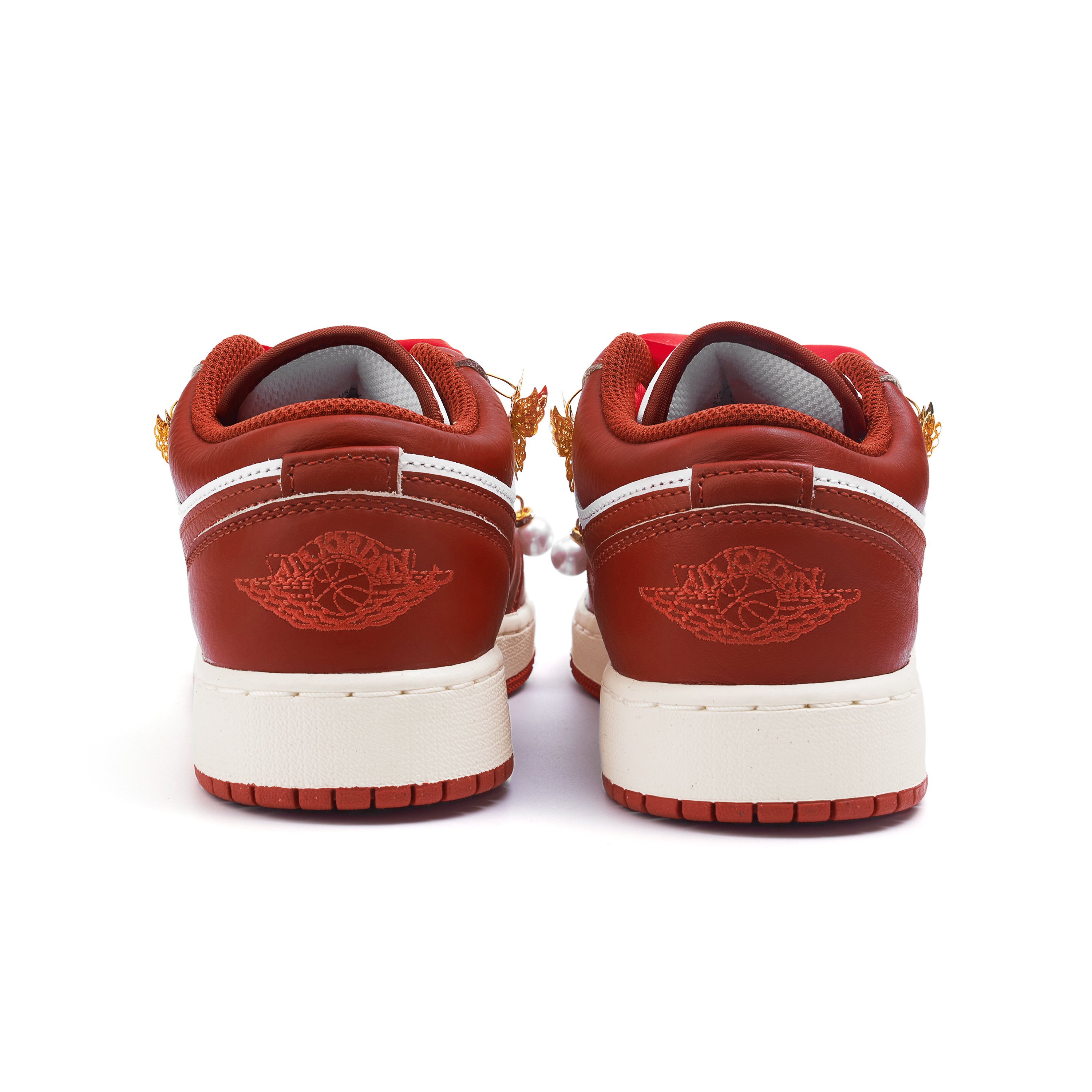Jordan Air Jordan 1 Slip Resistant Abrasion Resistant Low top Vintage Basketball Shoes Women’s Red