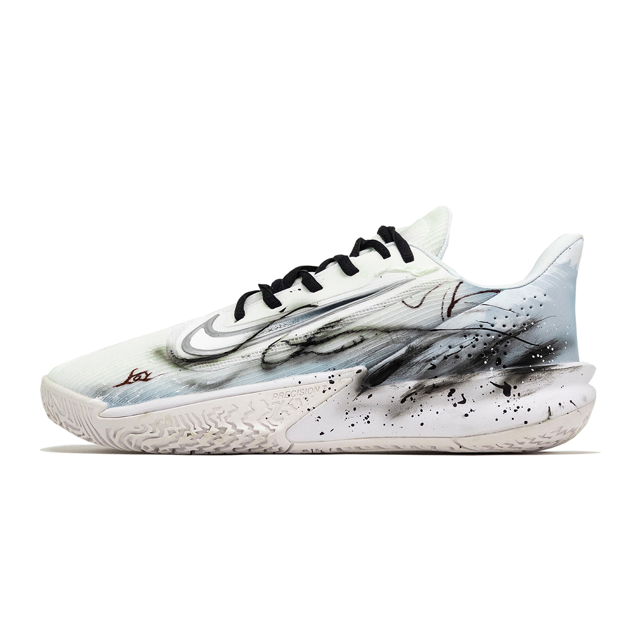 Nike Precision 7 Ao Guang And Moonlight Cushioning Low top Basketball Shoes Unisex Gray White