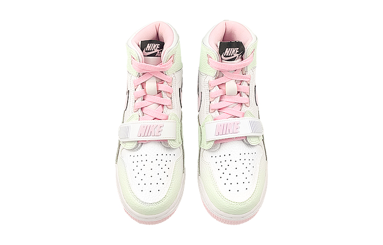 Jordan Legacy 312 High top Vintage Basketball Shoes Women’s White Green Pink