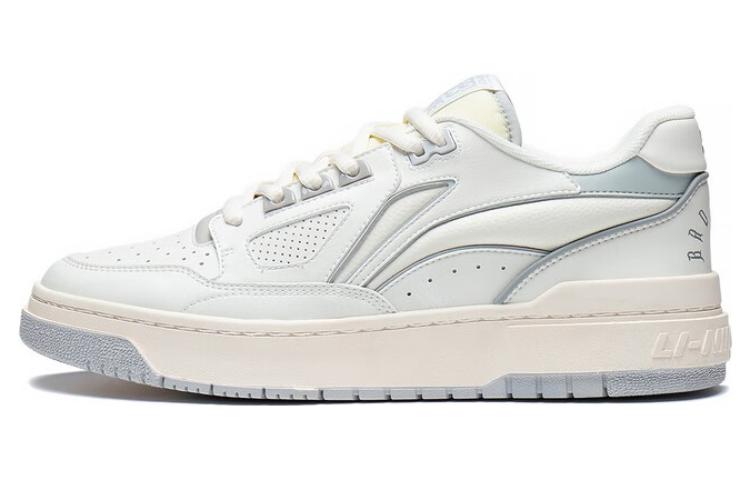 Li Ning Rookie 2 Abrasion Resistant Breathable Low top Vintage Basketball Shoes Men’s White Gray