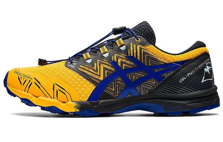 ASICS GEL Fuji Trabuco Sky Trail Running Shoes Men's Black Yellow Blue