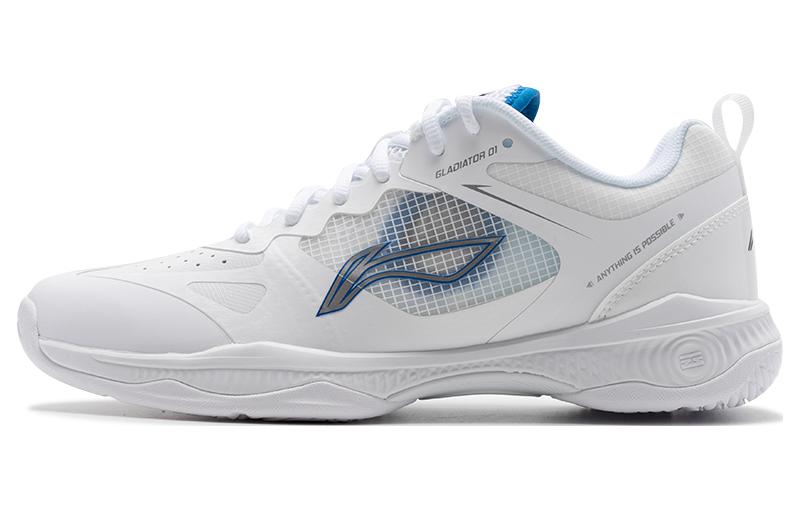 Li Ning Gladiator Cushioning Abrasion Resistant Low top Badminton Shoes Unisex Standard White