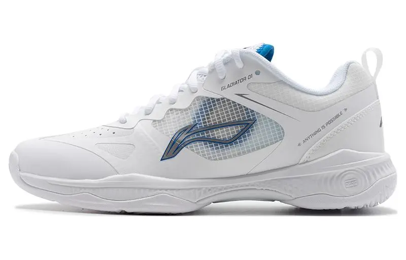 Li Ning Gladiator Cushioning Abrasion Resistant Low top Badminton Shoes Unisex Standard White