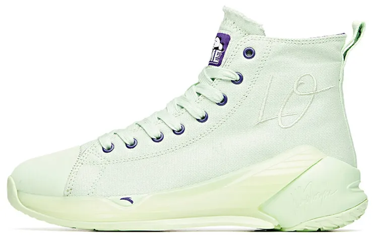 Anta Comfortable Slip Resistant Abrasion Resistant High top Canvas Shoes Women's Green