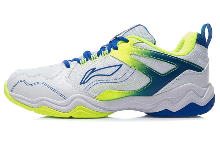Li Ning Cushioning, Wear Resistant Low top Badminton Shoes Men’s White Blue