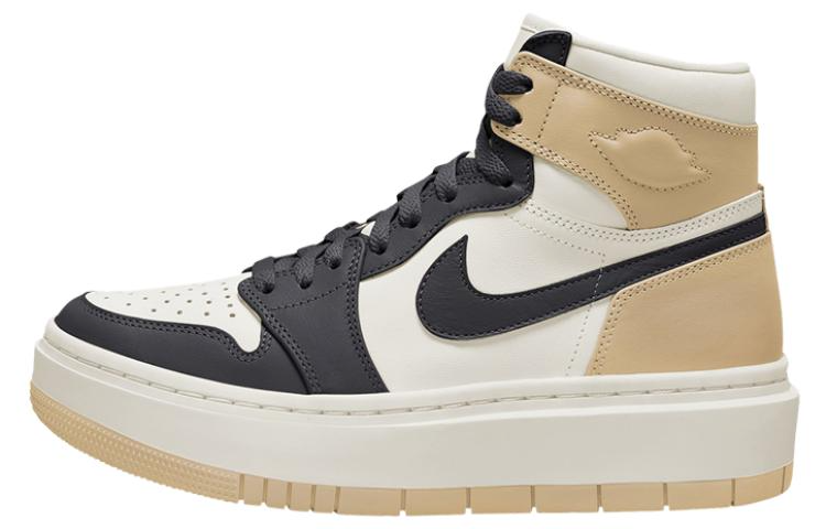 Jordan Air Jordan 1 Elevate High Tan And \"Black Toe\" leather non-slip wear-resistant high-top retro basketball shoes women's black and white yellow