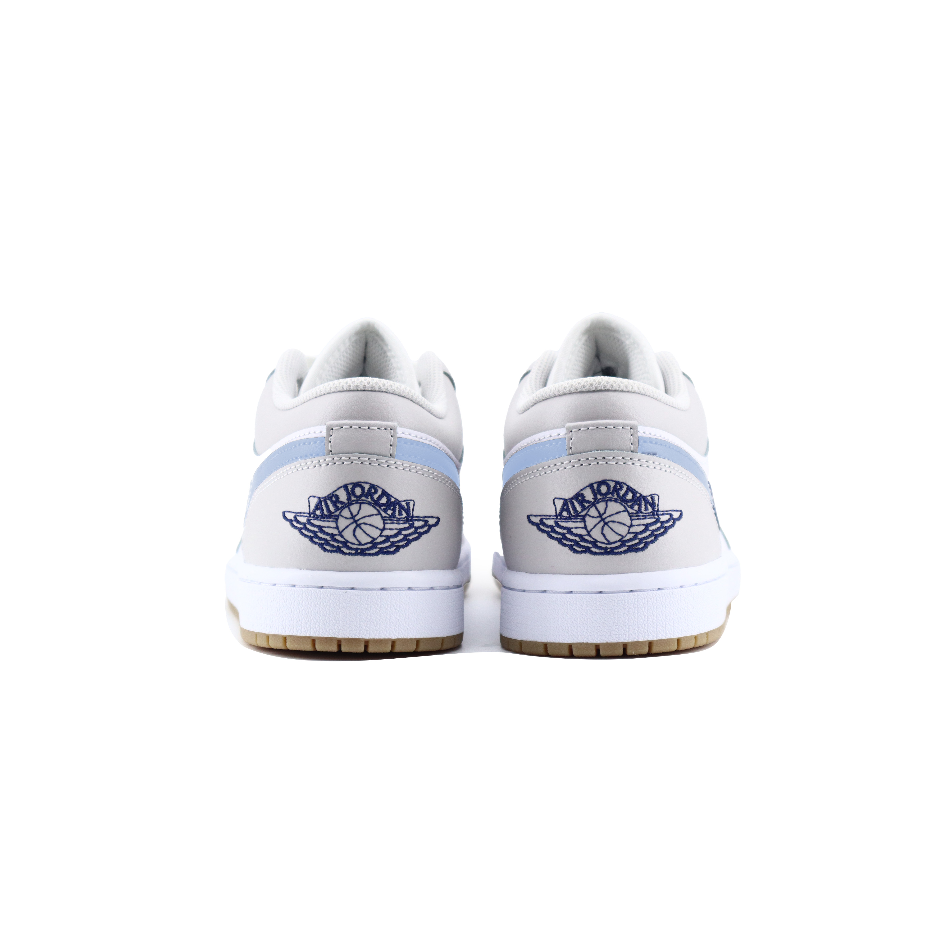Jordan Air Jordan 1 Slip Resistant Abrasion Resistant Low top Vintage Basketball Shoes Unisex White Gray