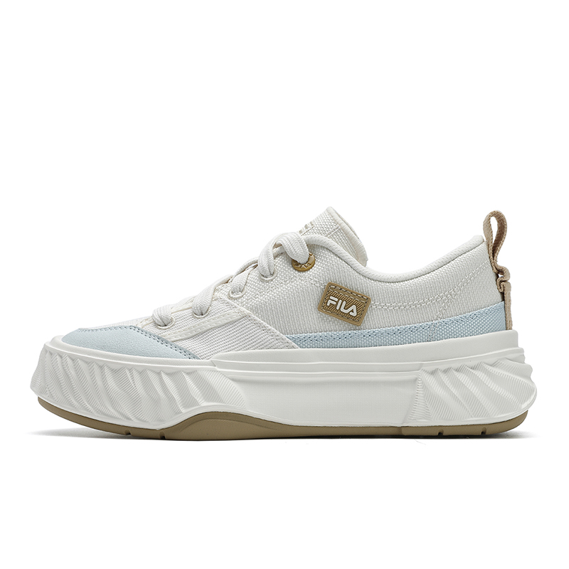 FILA Fosso Comfortable Round Toe Low top Canvas Shoes Women's White Blue