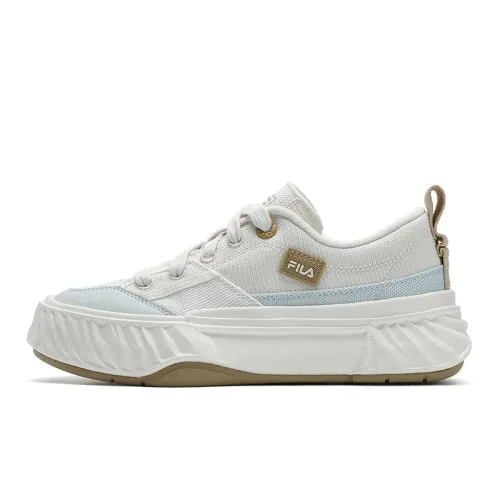 FILA Fosso Comfortable Round Toe Low top Canvas Shoes Women's White Blue