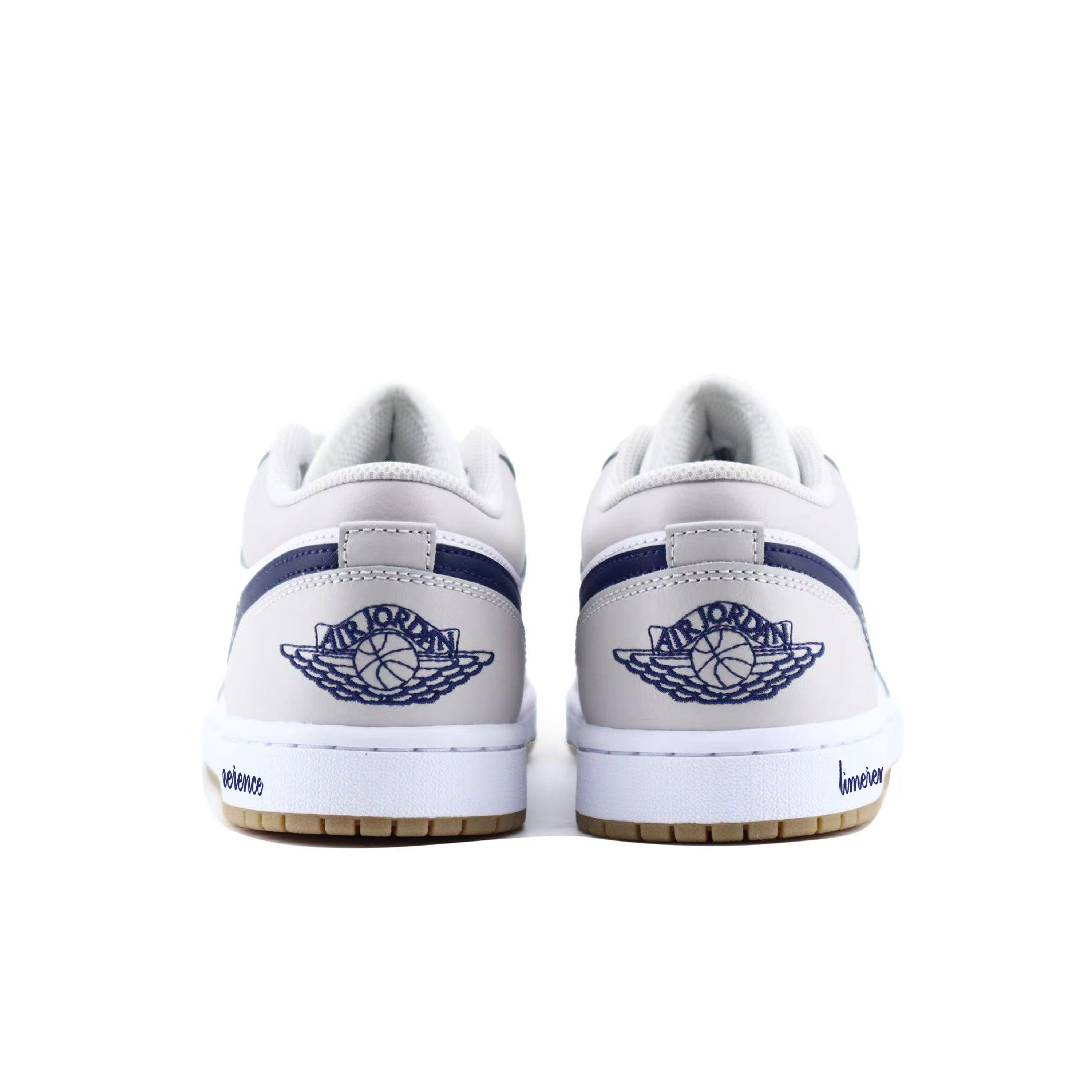 Jordan Air Jordan 1 Cushioning Slip Resistant Low top Vintage Basketball Shoes Unisex White Gray