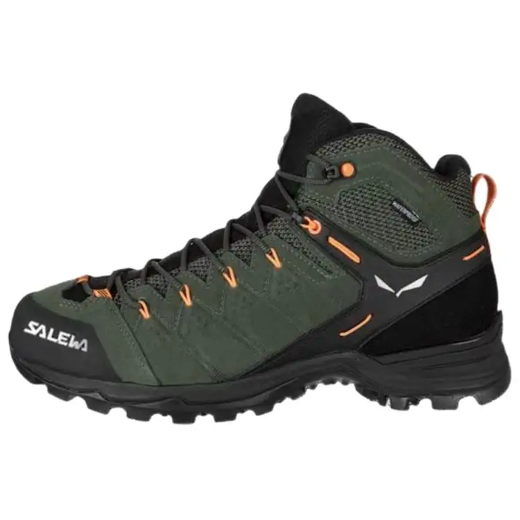 SALEWA ALP MATE MID Comfortable Cushioning, Wear Resistant Mid top Hiking Shoes Men's Green Black