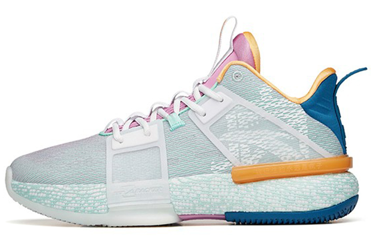 ANTA Impact 1 Basketball Shoes Men’s Mid Top Porcelain Green/Pink Purple