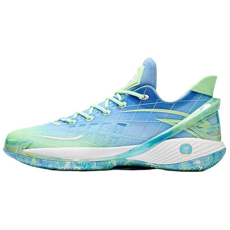 Anta Crazy 2024 Cushioning Slip Resistant Low top Basketball Shoes Men’s Blue Green