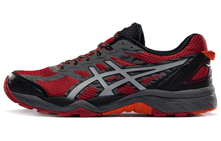 ASICS GEL FujiTrabuco 7 Trail Running Shoes Men's Red Black Silver