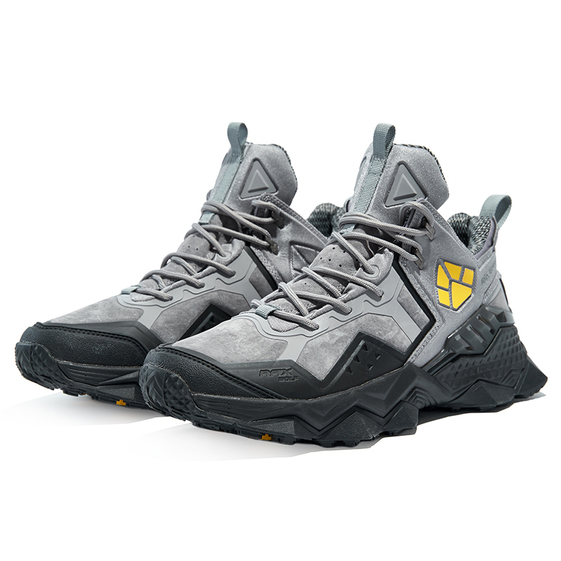 RAX Waterproof Cushioning Slip Resistant Abrasion Resistant Low top Mountaineering Shoes Men’s Gray