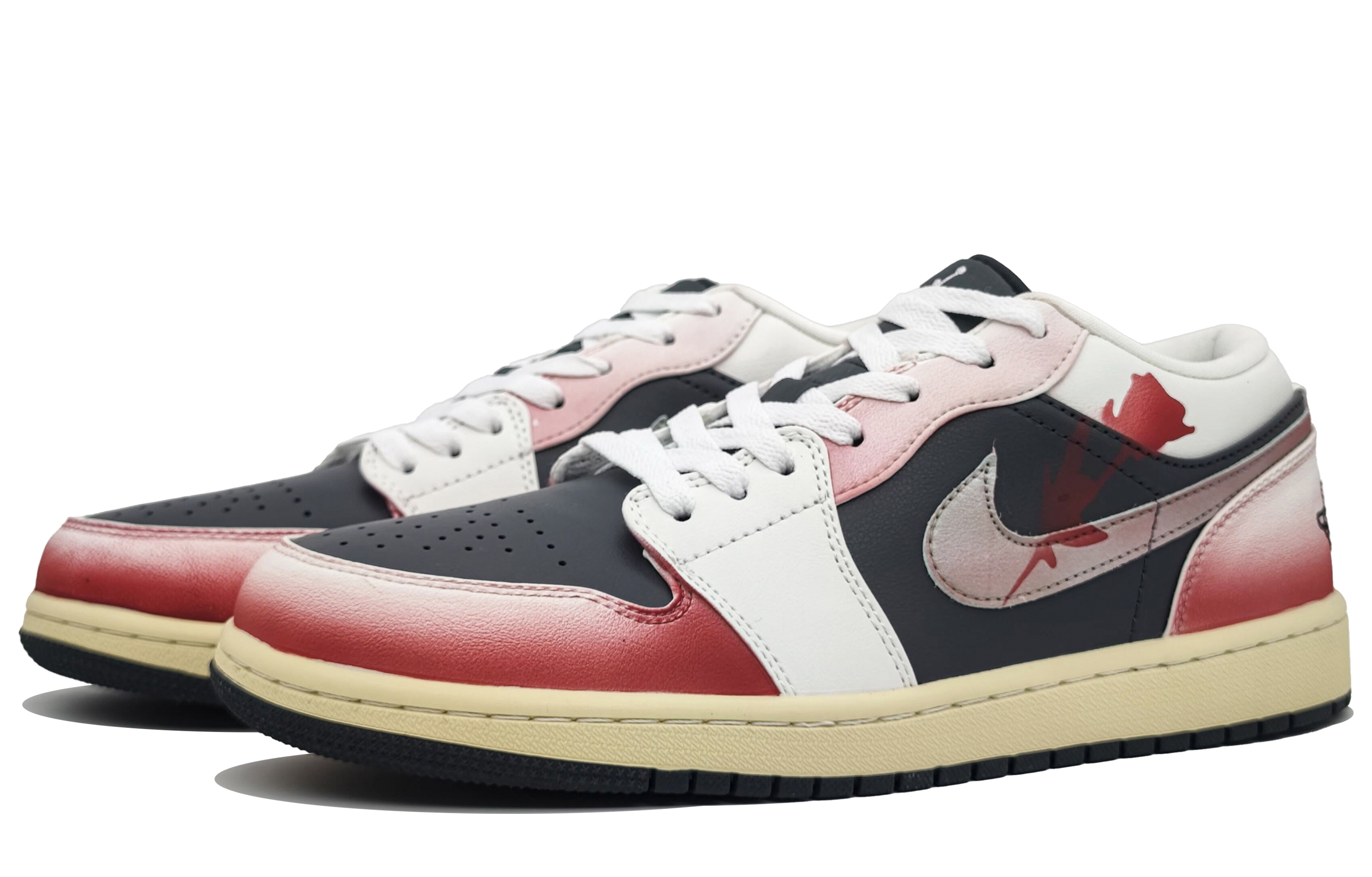 Jordan Air Jordan 1 Abrasion Resistant Breathable Abrasion Resistant Breathable Low top Vintage Basketball Shoes Unisex