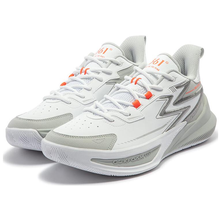 361° Big3 Team Cushioning Slip Resistant Abrasion Resistant Low top Basketball Shoes Men’s White Gray