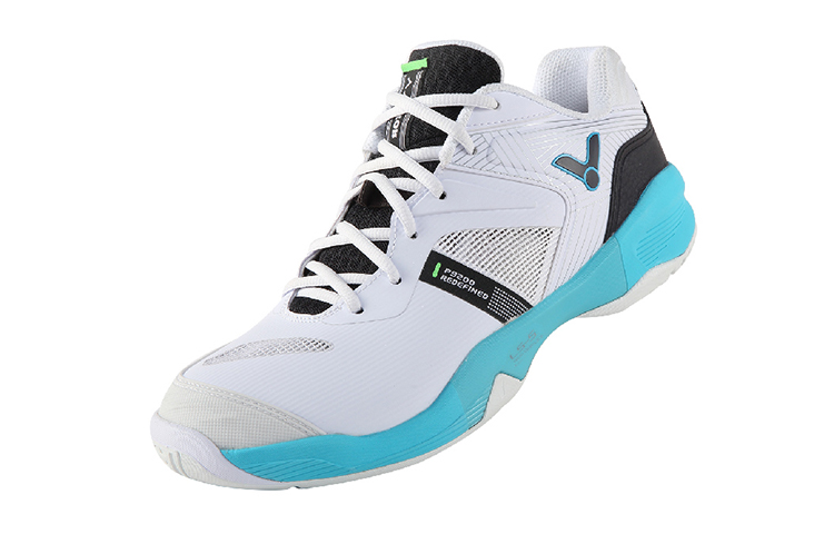 VICTOR Slip Resistant Abrasion Resistant Low top Badminton Shoes Unisex White Blue