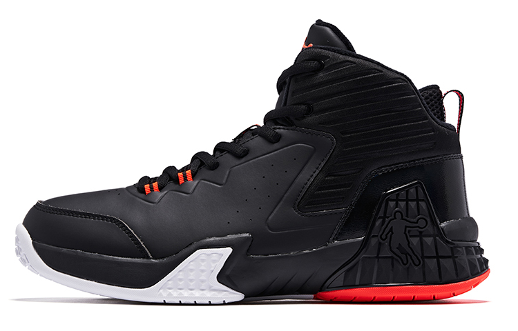 QIAODAN Grinding 1 Fleece Lined Comfortable Game Ready High top Basketball Shoes Men’s Black Orange