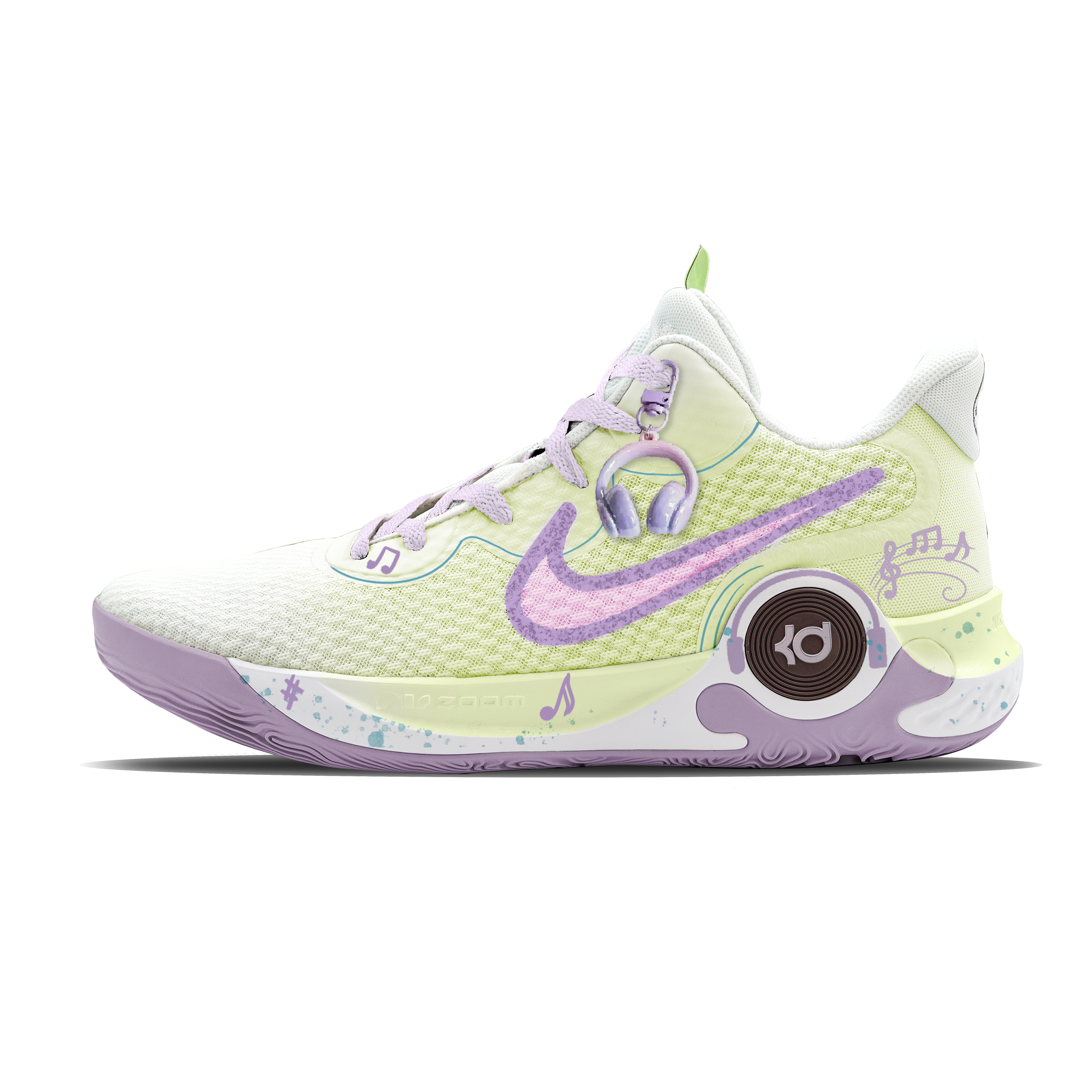 Nike KD Trey 5 IX Vintage Basketball Shoes Men’s Mid Top White/Green/Purple
