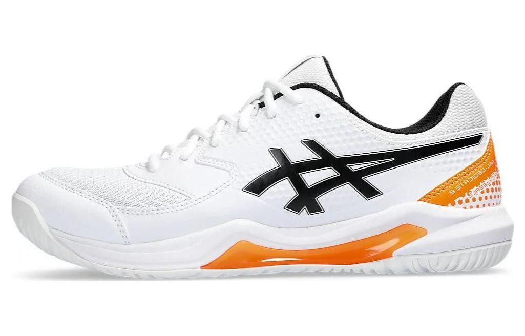 Asics Gel Dedicate 8 Cushioning, Wear Resistant Low top Tennis Shoes Men's White Orange