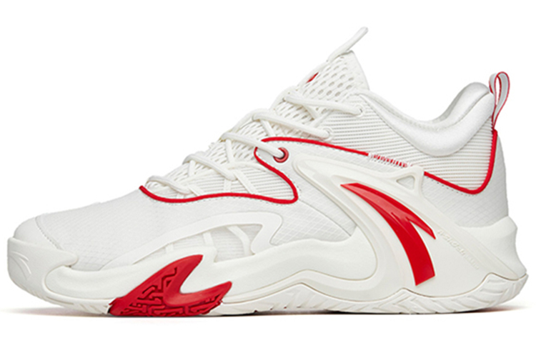 Anta Airspace 3 Low top Fabric Cushioning Slip Resistant Abrasion Resistant Breathable Basketball Shoes Men's White Red