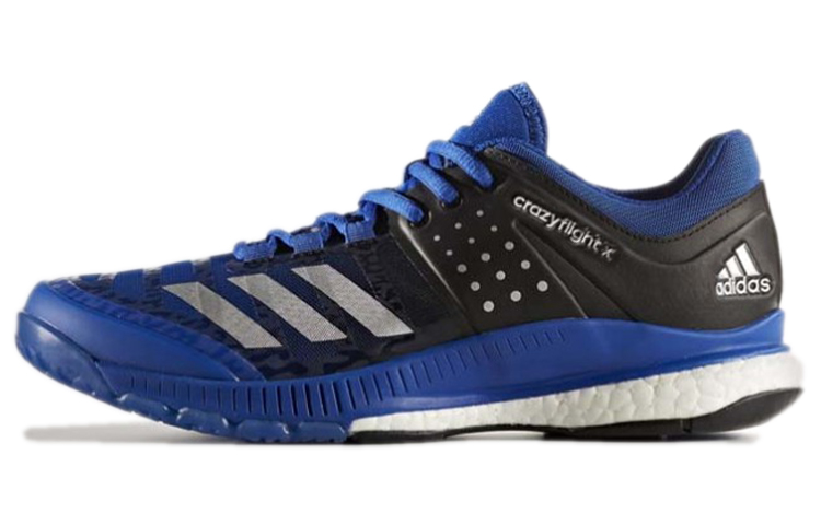 Adidas Crazyflight comfortable and wear-resistant volleyball shoes, black and blue, same style for men and women