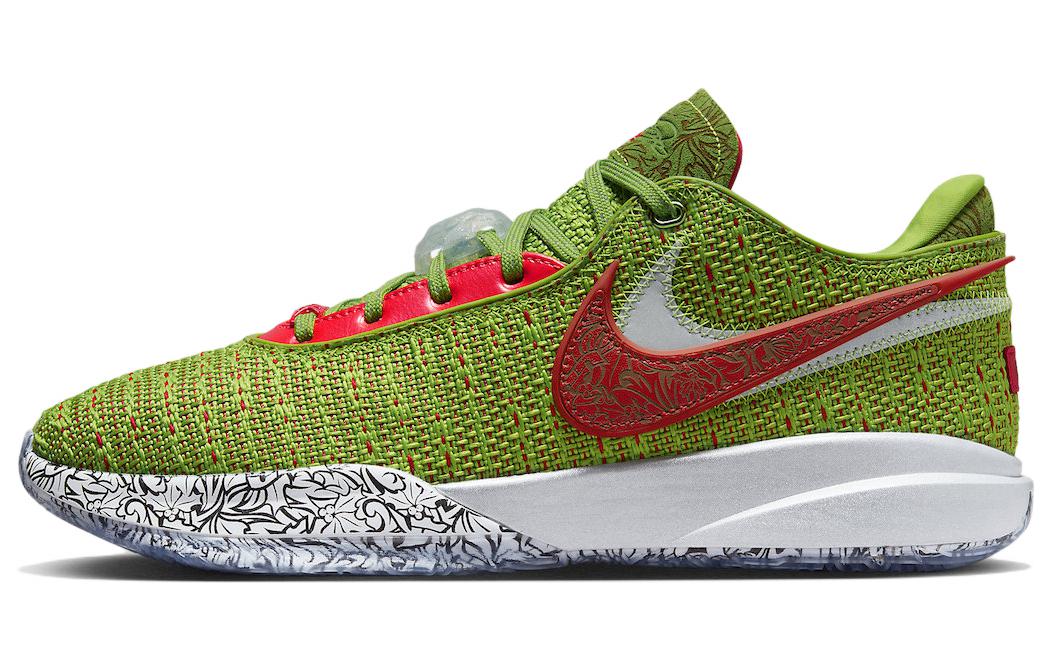 Nike LeBron 20 \"Christmas\" James 20 EP Round head comfortable low top basketball shoes men's green domestic version