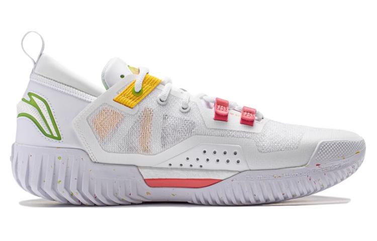 Li Ning BadFive 3 Low Cushioning Abrasion Resistant Lightweight Low top Basketball Shoes Unisex White Red Yellow