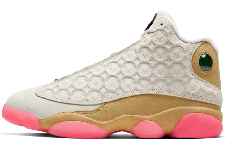 Jordan Air Jordan 13 retro cny \"chinese new year\" leather Chinese New Year shock absorption high top retro basketball shoes men's pink and white