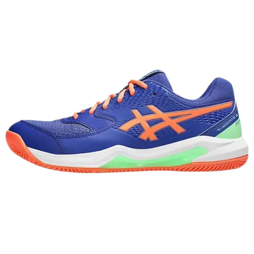 Asics Gel Dedicate 8 Synthetic Leather Cushioning Low top Training Shoes Men's Blue Orange