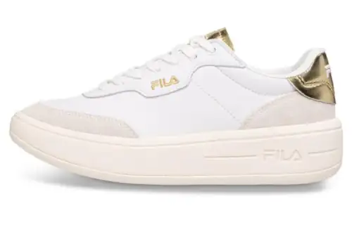 FILA Premium Cushioning Abrasion Resistant Cushioning, Wear Resistant Low top Tennis Shoes Women's White Gold