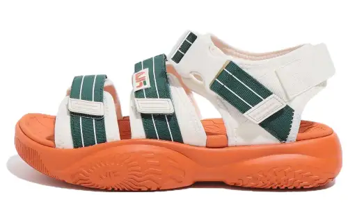 FILA Tapered Sandal V3 Slip Resistant Abrasion Resistant Sports Sandals Unisex Green Orange Korean Style