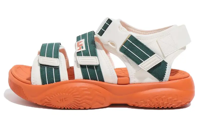 FILA Tapered Sandal V3 Slip Resistant Abrasion Resistant Sports Sandals Unisex Green Orange Korean Style