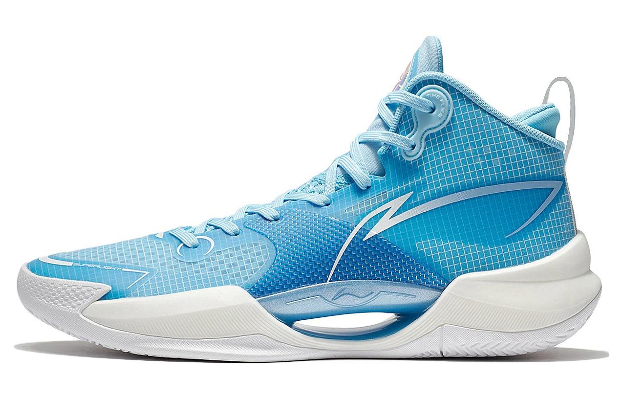 Li Ning Ultra Light Mid top Basketball Shoes Men’s White Blue
