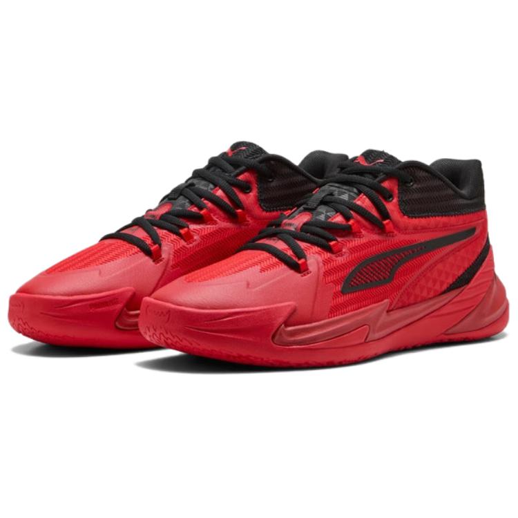PUMA Dagger Slip Resistant Abrasion Resistant Low top Basketball Shoes Unisex Red Black
