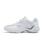 Li Ning Thunder Sonic Boom Cushioning Slip Resistant Breathable Low top Badminton Shoes Unisex White Silver
