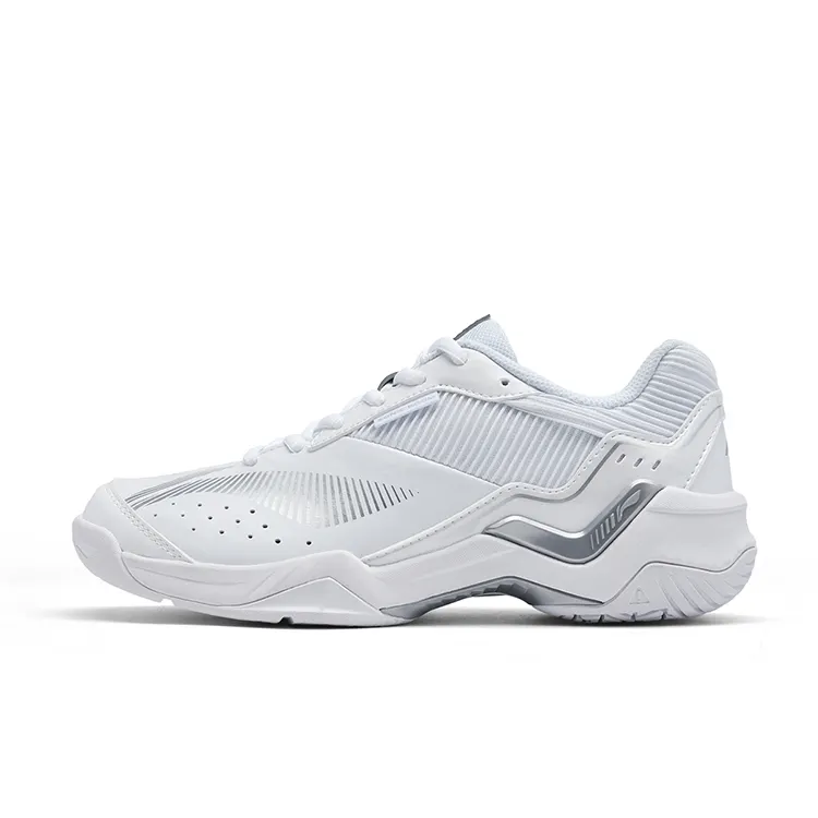 Li Ning Thunder Sonic Boom Cushioning Slip Resistant Breathable Low top Badminton Shoes Unisex White Silver