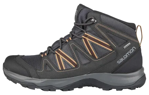 SALOMON Mid top Mountaineering Hiking Shoes Men's Black Brown