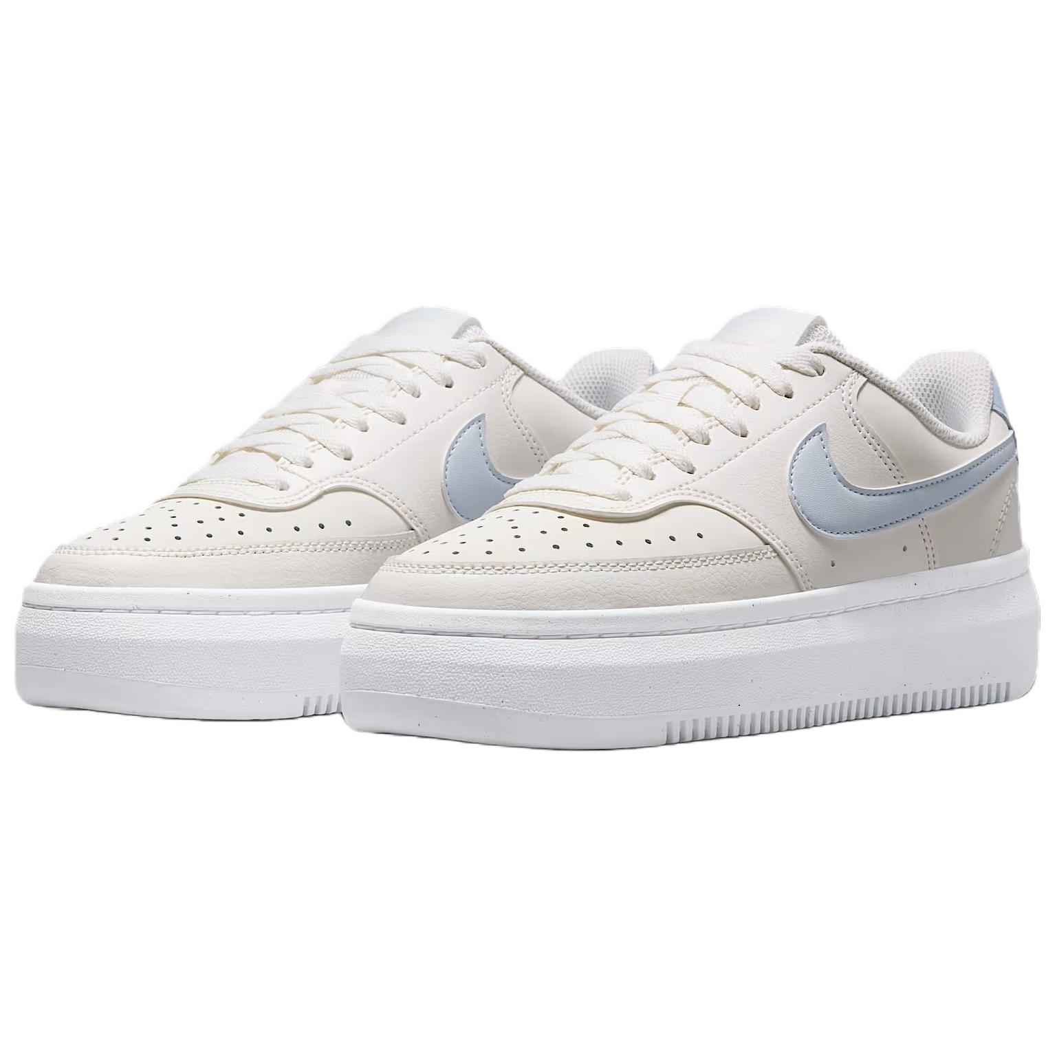Nike Court Vision Alta Low top Tennis Shoes Women’s Beige Blue