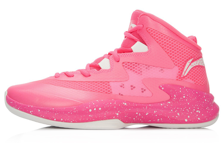 Li Ning Super Light 13 Basketball Shoes Unisex High Top Fluorescent Fruit Pink