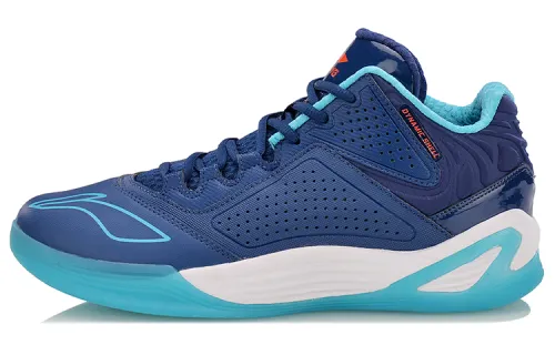 Li Ning Quicksand Abrasion Resistant Mid top Basketball Shoes Unisex Blue
