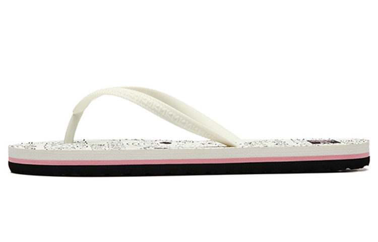Anta Anta Lifestyle Series Beach Flip Flops Women's White Black Biscuit Man