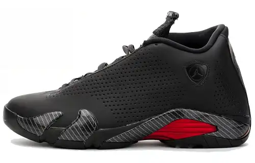 Jordan Air Jordan 14 Ferrari Leather Ferrari Versatile High Top Retro Basketball Shoes Men's Black