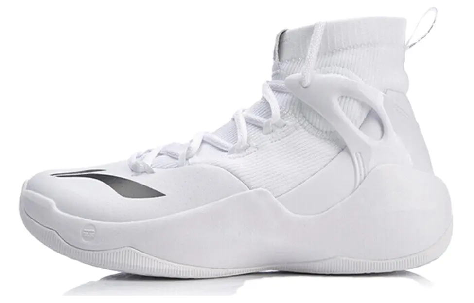 Li Ning SONIC 6 V2 Cushioning Slip Resistant Coverage High top Basketball Shoes Men's White