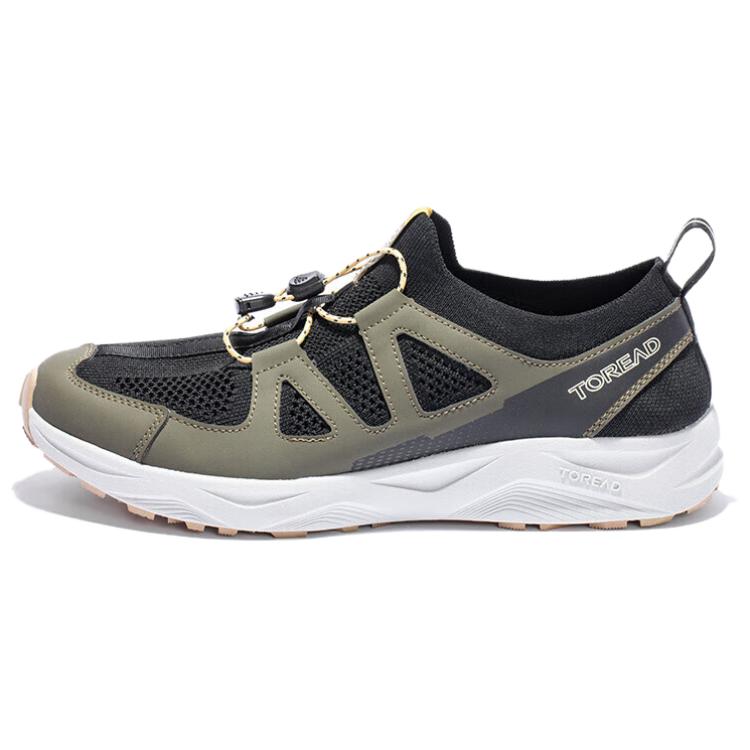 TOREAD Outdoor Sports Slip Resistant Abrasion Resistant Low top Hiking Shoes Men’s Black Green