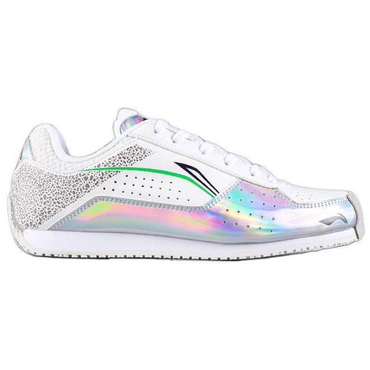 Li Ning Comfortable Slip Resistant, Abrasion Resistant, Lightweight Low top Training Shoes Unisex White Silver