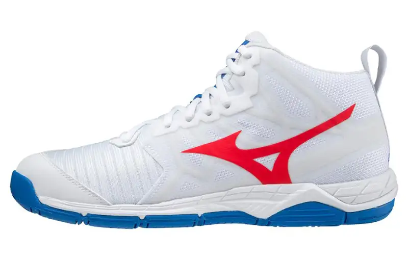 Mizuno Volleyball Shoes Unisex Mid Top White/Red/Blue