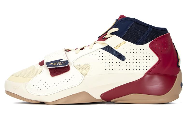 Jordan Zion 2 PF Zion 2 generation trendy practical fabric leather shock-absorbing anti-slip wear-resistant wrapping support mid-top basketball shoes men's white red blue domestic version